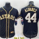 men's & youth Baseball Team Uniform #44 Yordan Alvarez Jerseys Black Golden Edition FlexBase Shirts