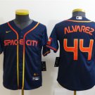 Youth Baseball Team Uniform #44 Yordan Alvarez Jerseys Navy City Connect CoolBase League kids Shirts