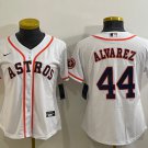women's Baseball Team Uniform #44 Yordan Alvarez Jerseys White Home CoolBase League ladys Shirts