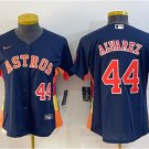 women's Baseball Team Uniform #44 Yordan Alvarez Jerseys Navy Alternate CoolBase League ladys Shirts