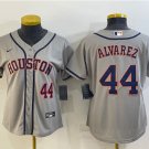 women's Baseball Team Uniform #44 Yordan Alvarez Jerseys Gray Road CoolBase League ladys Shirts
