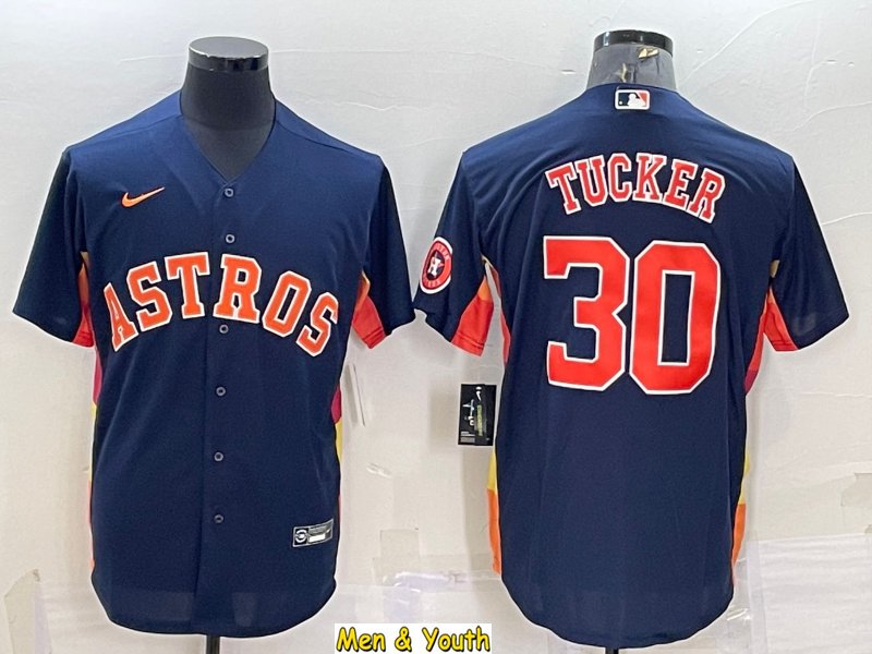 men's & youth Baseball Team Uniform 30 Kyle Tucker Jerseys Navy