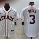men's Baseball Team Uniform #3 Jeremy Pena Jerseys White Home CoolBase League adults Shirts