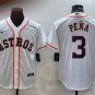 men's Baseball Team Uniform #3 Jeremy Pena Jerseys White Home CoolBase League adults Shirts