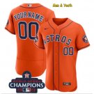 men's & youth Baseball Astros Uniform #00 Custom name number Jerseys Orange 2022 Champions Shirts