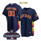 men's & youth Baseball Astros Uniform #00 Custom name number Jerseys Navy 2022 Champions Shirts