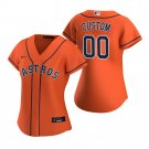 women's Baseball Astros Uniform #00 Custom name number Jerseys Orange CoolBase League ladys Shirts