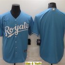 men's & youth Baseball Team Uniform Kansas City Royals Blank Jerseys Light Blue CoolBase Shirts
