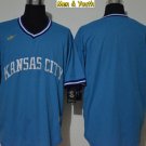 men's & youth Baseball Uniform Kansas City Royals Blank Jerseys Light Blue Cooperstown V Neck Shirts