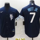 men's & youth Baseball Team Uniform #7 Bobby Witt Jr. Jerseys Navy City Connect CoolBase Shirts