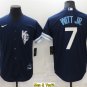 men's & youth Baseball Team Uniform #7 Bobby Witt Jr. Jerseys Navy City Connect CoolBase Shirts