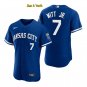 men's & youth Baseball Team Uniform #7 Bobby Witt Jr. Jerseys Royal Alternate FlexBase League Shirts