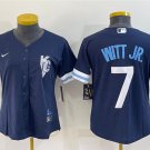 women's Baseball Team Uniform #7 Bobby Witt Jr. Jerseys Navy City Connect CoolBase ladys Shirts