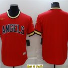 men's & youth Baseball Team Uniform Los Angeles Angels Blank Jerseys Red Cooperstown V Neck Shirts