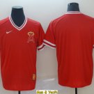 men's & youth Baseball Team Uniform Los Angeles Angels Blank Jerseys Red Cooperstown V Neck Shirts