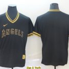 men's & youth Baseball Uniform Los Angeles Angels Blank Jerseys Black Gold Cooperstown V Neck Shirts