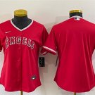 women's Baseball Team Uniform Los Angeles Angels Blank Jerseys Red Alternate CoolBase ladys Shirts