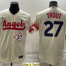 men's & youth Baseball Team Uniform #27 Mike Trout Jerseys Cream City Connect FlexBase League Shirts