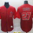 men's & youth Baseball Team Uniform #27 Mike Trout Jerseys Red Drift Fashion League Shirts