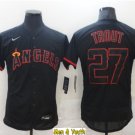 men's & youth Baseball Team Uniform #27 Mike Trout Jerseys Black FlexBase League Shirts