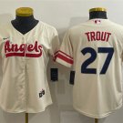 women's Baseball Team Uniform #27 Mike Trout Jerseys Cream City Connect CoolBase League ladys Shirts
