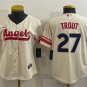 women's Baseball Team Uniform #27 Mike Trout Jerseys Cream City Connect CoolBase League ladys Shirts
