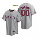 men's & youth Baseball Angels Uniform #00 Custom name number Jerseys Gray Road CoolBase Shirts