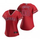 women's Baseball Angels Uniform #00 Custom name number Jerseys Red Alternate CoolBase ladys Shirts