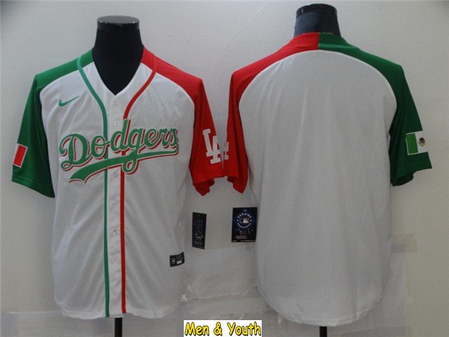 men's & youth Baseball Team Uniform LA Dodgers Blank Jerseys Mexican Heritage Culture Night Shirts