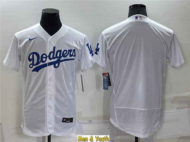 men's & youth Baseball Team Uniform Los Angeles Dodgers Blank Jerseys White Home FlexBase Shirts