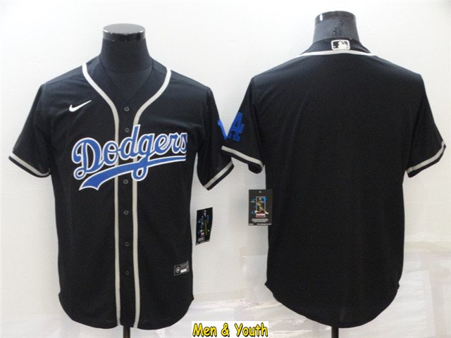 men's & youth Baseball Team Uniform Los Angeles Dodgers Blank Jerseys Black Fashion CoolBase Shirts