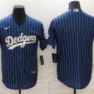men's Baseball Team Uniform Los Angeles Dodgers Blank Jerseys Blue Pinstripe CoolBase adults Shirts
