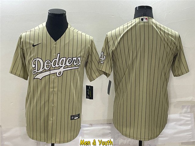 men's & youth Baseball Team Uniform Los Angeles Dodgers Blank Jerseys Gold Pinstripe CoolBase Shirts