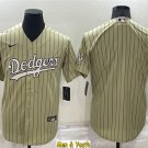 men's & youth Baseball Team Uniform Los Angeles Dodgers Blank Jerseys Gold Pinstripe CoolBase Shirts