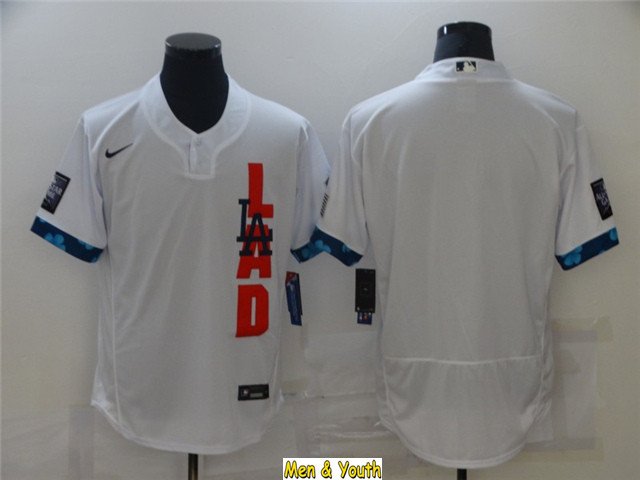 men's & youth Baseball Uniform LA Dodgers Blank Jerseys White 2021 All-Star Game FlexBase Shirts