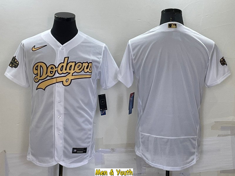 men's & youth Baseball Uniform Los Angeles Dodgers Blank Jerseys White 2022 All-Star Game Shirts