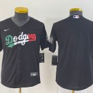 Youth Baseball Team Uniform Los Angeles Dodgers Blank Jerseys Black Mexico CoolBase kids Shirts