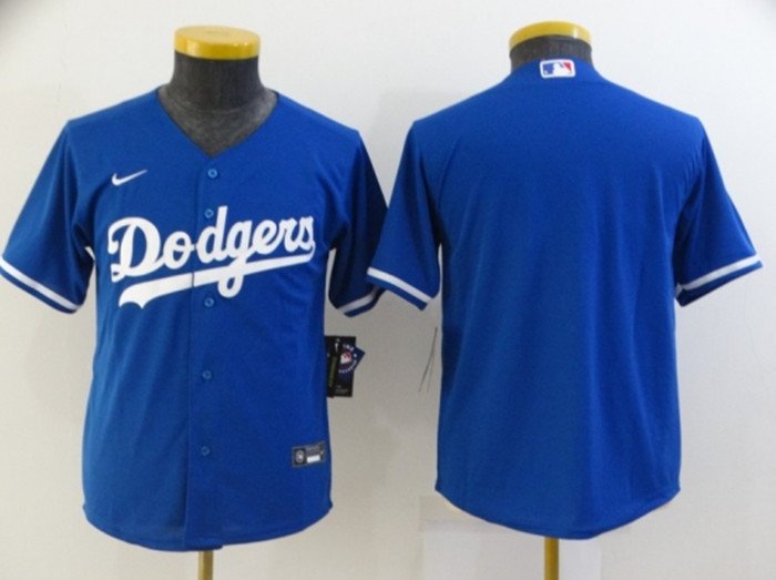 Youth Baseball Team Uniform Los Angeles Dodgers Blank Jerseys Royal Alternate CoolBase kids Shirts