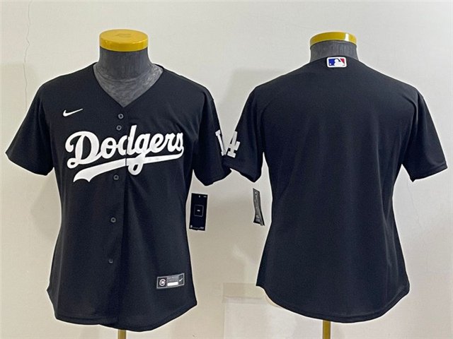 women's Baseball Team Uniform LA Dodgers Blank Jerseys Black Turn Back The Clock League ladys Shirts