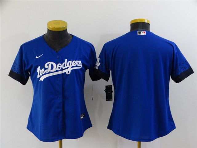 women's Baseball Uniform Los Angeles Dodgers Blank Jerseys Royal City Connect CoolBase ladys Shirts
