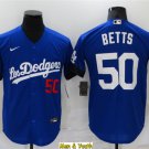 men's Baseball Team Uniform #50 Mookie Betts Jerseys Royal City Connect CoolBase adults Shirts