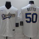 men's Baseball Team Uniform #50 Mookie Betts Jerseys White 2021 Gold Program CoolBase adults Shirts