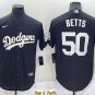 men's & youth Baseball Team Uniform #50 Mookie Betts Jerseys Black Turn Back The Clock Shirts