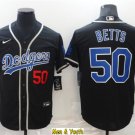 men's & youth Baseball Team Uniform #50 Mookie Betts Jerseys Black Fashion CoolBase League Shirts