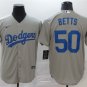 men's Baseball Team Uniform #50 Mookie Betts Jerseys Gray Road CoolBase League adults Shirts