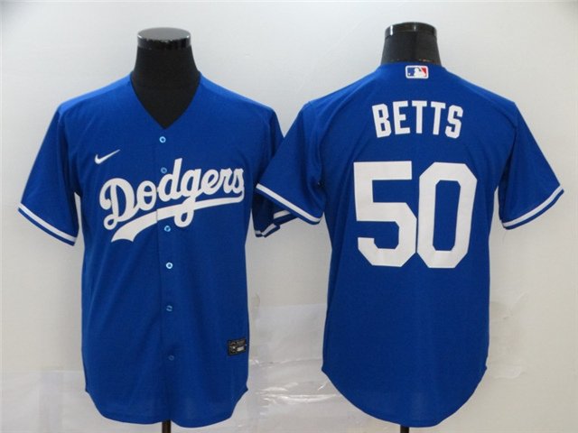 men's Baseball Team Uniform #50 Mookie Betts Jerseys Royal Alternate CoolBase League adults Shirts