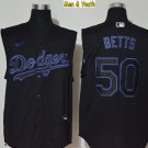 men's & youth Baseball Team Uniform #50 Mookie Betts Jerseys Black League Sleeveless Shirts