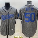 men's & youth Baseball Team Uniform #50 Mookie Betts Jerseys Grey Gridiron CoolBase League Shirts