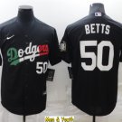 men's & youth Baseball Team Uniform #50 Mookie Betts Jerseys Black Mexico CoolBase League Shirts