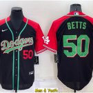 men's & youth Baseball Uniform #50 Mookie Betts Jerseys Black Mexican Heritage Culture Night Shirts